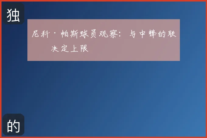 尼科·帕斯球员观察:与中锋的联系决定上限